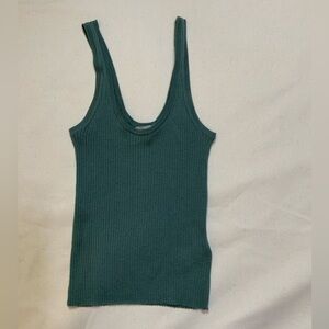 J. Crew Cashmere Teal Sleeveless Ribbed Top M